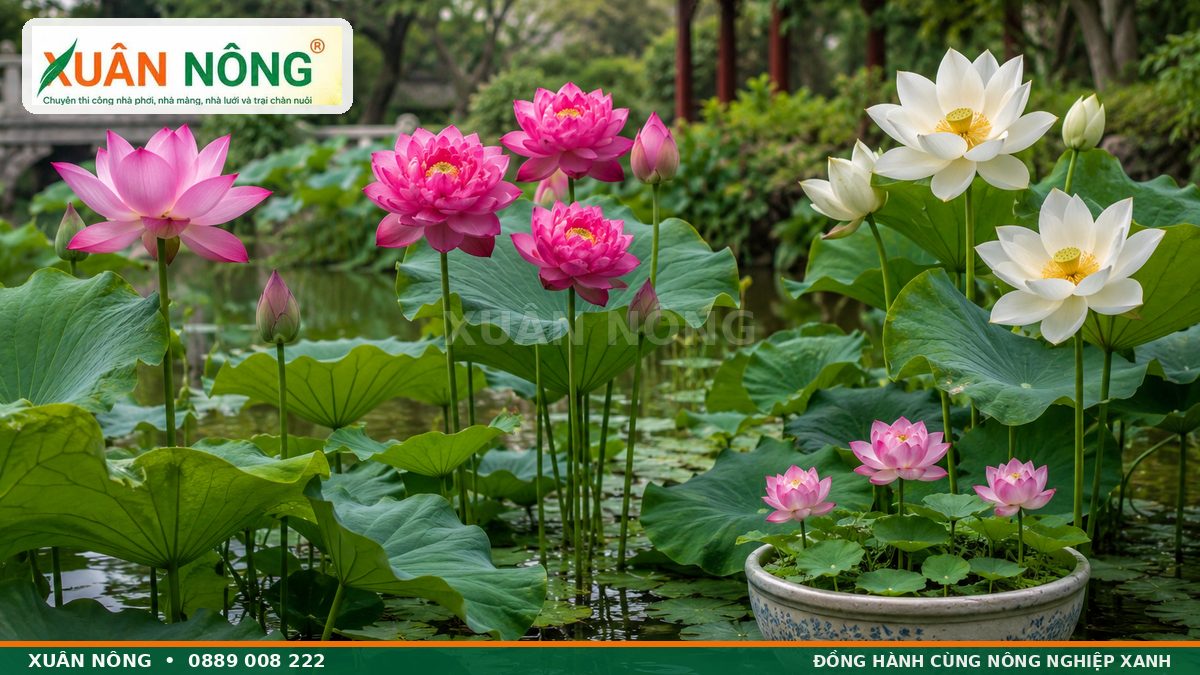 Các loại hoa sen hồng sen trắng sen nhiều cánh và sen mini phổ biến