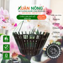 Chậu nhựa trồng lan - Chậu lan giả gỗ đen F26