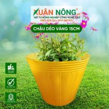 Chậu nhựa trồng cây - Chậu nhựa dẻo vàng 15cm