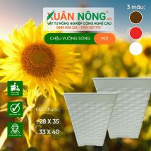 Chậu nhựa trồng cây - Chậu vuông sóng trắng  22