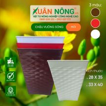Chậu nhựa trồng cây - Chậu vuông sóng nâu, đỏ 22