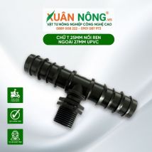 Chữ T 25mm nối ren ngoài 27mm uPVC