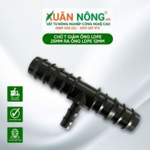 Chữ T giảm ống LDPE 25mm ra ống LDPE 12mm