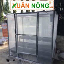 Nhà lưới mini kết hợp với giàn rau sạch