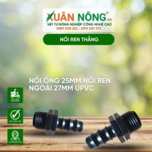Nối ống 25mm nối ren ngoài 27mm uPVC
