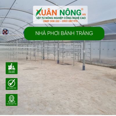 Phơi bánh tráng nhanh chóng, an toàn với nhà phơi hiện đại