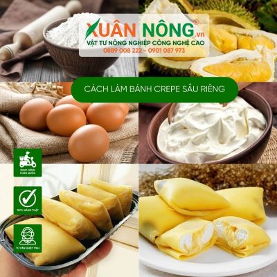 Cách làm bánh crepe sầu riêng ngàn lớp đơn giản tại nhà